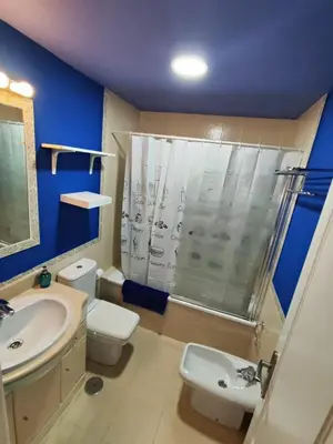 a bathroom with a toilet sink and a shower at 4 dormitorios Valdelagrana in El Puerto de Santa María