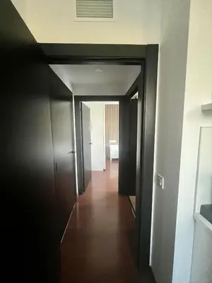 a hallway with black walls and a hallway with a hallway at Puesta de Sol Doñana Adults Only in Sanlúcar de Barrameda