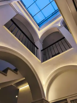 a ceiling with a skylight in a building at Casa San Juan 55 - Centro Sanlúcar in Sanlúcar de Barrameda