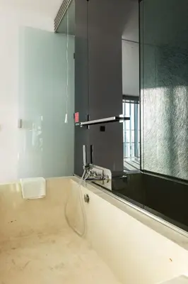 a kitchen with a sink and a counter top at Parador de Cádiz in Cádiz