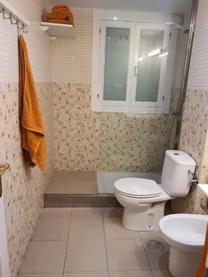 a bathroom with a toilet and a sink at Mina5 in Cádiz
