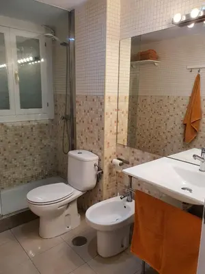 a bathroom with a toilet and a sink at Mina5 in Cádiz