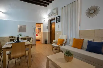 a living room with a couch and a table at CDZ - Santiago Terry in Cádiz