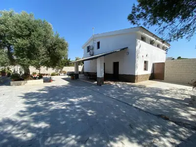 a large white building with a tree in front of it at La Cuesta in Chiclana de la Frontera