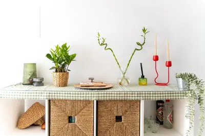 a table with plants on top of it at Doñana Loft 17 in Sanlúcar de Barrameda