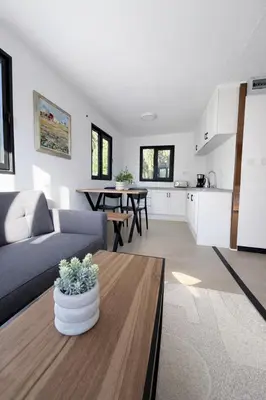a living room with a couch and a table at Finca Feliciano in Novo Sancti Petri