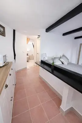 a bedroom with a large bed on a counter at Finca Feliciano in Novo Sancti Petri
