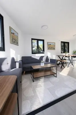 a living room with a couch and a table at Finca Feliciano in Novo Sancti Petri