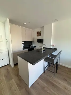 a kitchen with a sink and a counter top at Roomy Estudio in Jerez de la Frontera