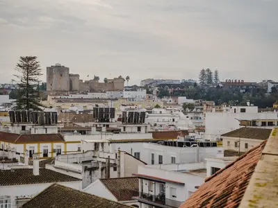 a view of a city with buildings at Winahost Apartamento Sanlúcar de Barrameda in Sanlúcar de Barrameda