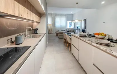 a kitchen with a sink and a counter top at 1 Bedroom Nice Apartment In Arcos De La Frontera in Arcos de la Frontera