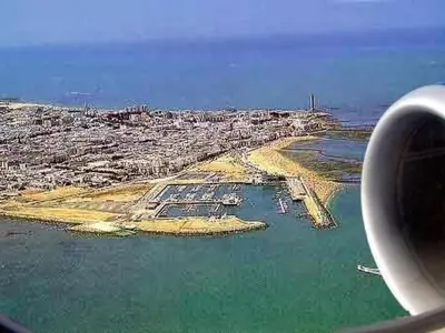 an aerial view of a harbor from an airplane at Holiday Home Touristenwohnung Apartment mit Terrasse by Interhome in Chipiona