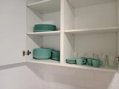 a drawer filled with silver utensils in a kitchen at Apartamento El Quejío in Jerez de la Frontera
