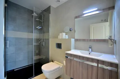 a bathroom with a toilet and a sink and a shower at El Armador Casa Palacio by Luxury Suites Cádiz in Cádiz