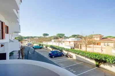 a view from a balcony of a street with cars at Maracaibo in Chiclana de la Frontera