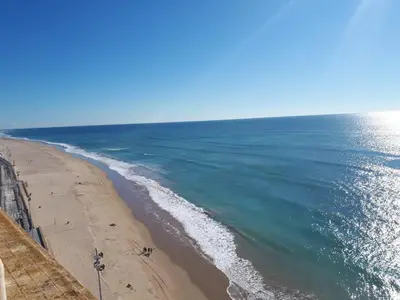 an aerial view of the beach and the ocean at Casita Coqueta Free Parking in Cádiz