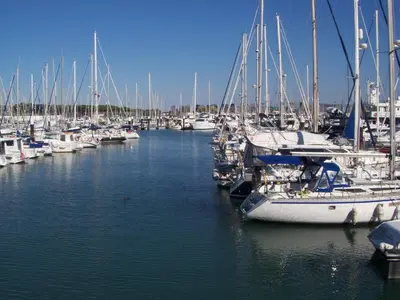 a bunch of boats are docked in a marina at Apartamento Caballo Sherry in El Puerto de Santa María