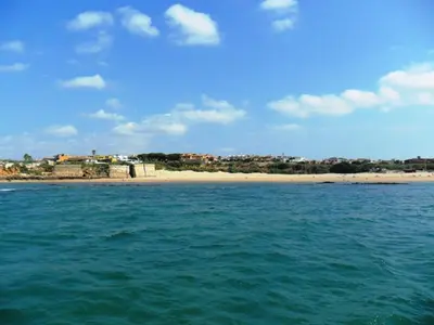 a view of a beach from the water at estudio marina puerto sherry in El Puerto de Santa María