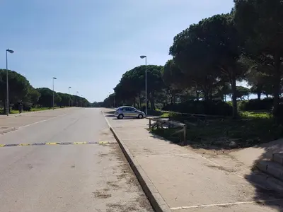 a car parked on the side of a road at Sancti Petri Marinero in Chiclana de la Frontera
