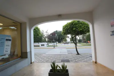 an open door of a building with a tree at Apartamento Duque de Arcos 2 in Arcos de la Frontera