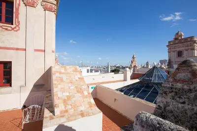 a view from the roof of a building at Hotel Casa de las Cuatro Torres in Cádiz