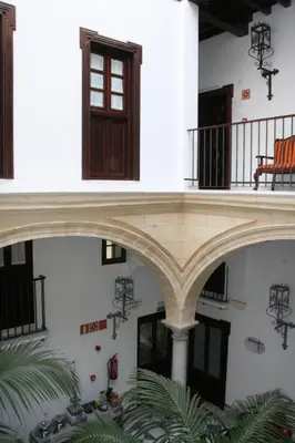 a view of the inside of a building at Hostal Palacio San Bartolomé in El Puerto de Santa María