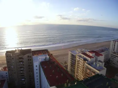 an aerial view of the beach and buildings at Brisas Playa 3 Baños in Cádiz