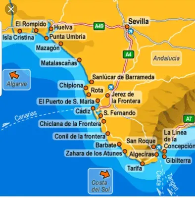 a map of sorrento and its attractions at Sherryflat Fate in Jerez de la Frontera