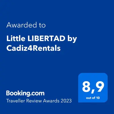 a screenshot of a cell phone with the text awarded to little librarian by cab at Little LIBERTAD Heart of Cadiz Grupo AC Gestion in Cádiz