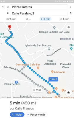 a screenshot of a map of a subway at Sherryflat Paralejo 10 - Parking in Jerez de la Frontera