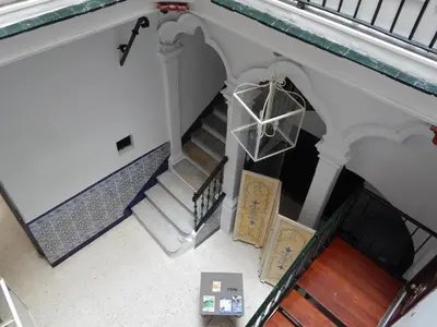 an overhead view of a staircase in a building at Hospederia Marqués in Cádiz