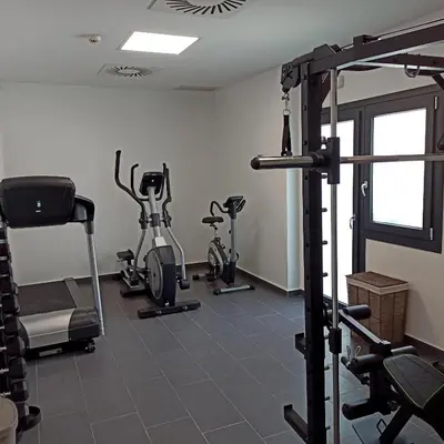a gym with several exercise bikes in a room at Complejo Al Sur - by Grupo Tribu in Chiclana de la Frontera