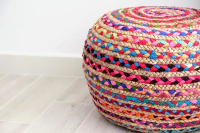 a large colorful basket sitting on a floor at Nueva ALMUDENA Apartment by Cadiz4Rentals in Cádiz