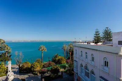 a view of the ocean from a building at Calderón De La Barca in Cádiz