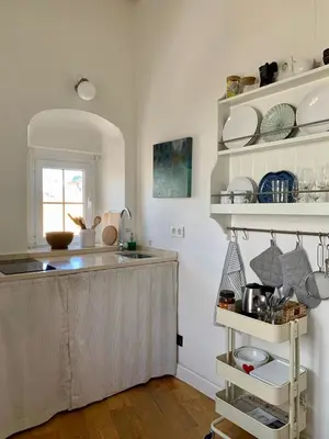 a kitchen with a sink and a counter top at Estudio Boutique Arenal - Cama buhardilla in Jerez de la Frontera
