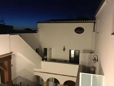 a view from the top of a white building at Posada Alegria in Medina Sidonia