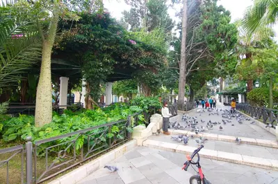 a scooter parked in front of a fountain with pigeons at Balcones de CANDELARIA by Cadiz4Rentals in Cádiz