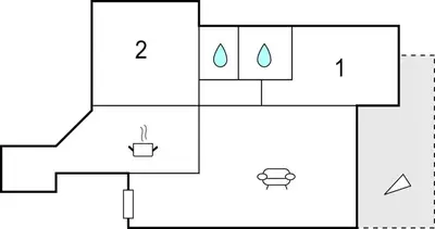a block diagram of a block reactor with two arrows at Charming Apartment in Rota with Garden and Lake Views, 81 m² in Rota
