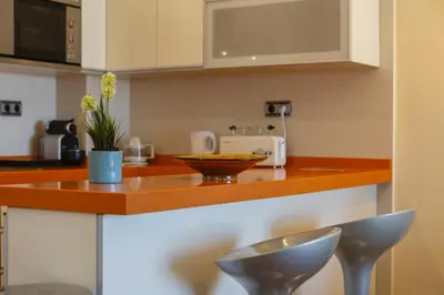 a kitchen with a counter with a bowl on it at HORIZONTE Sunny Home by Cadiz4Rentals in Cádiz