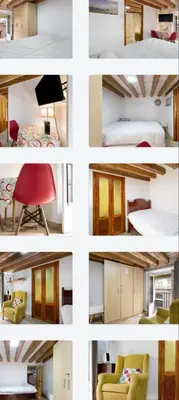 a group of four pictures of a room at Cathedral two bedroom unit & two balconies in Cádiz