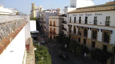 an overhead view of a city street with buildings at Sherryflat San Agustín in Jerez de la Frontera