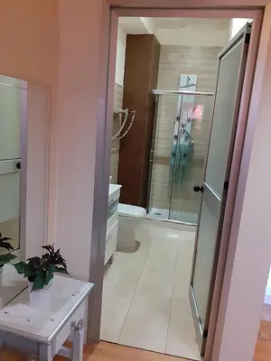 a bathroom with a shower and a toilet and a sink at Loft céntrico y confortable in Jerez de la Frontera