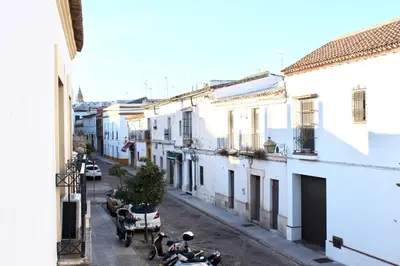 a view of a street with motorcycles parked on the street at City CENTER and Free PARKING apartment in Jerez de la Frontera