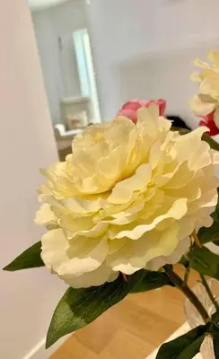 a yellow flower in a vase on a table at Puerta de Santa Maria Grupo AC Gestion in Cádiz