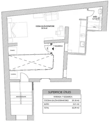 a floor plan of a building at La Caleta - La Viña in Cádiz