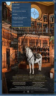 a poster of a white horse standing in a room at APARTAMENTO Centro ciudad in Jerez de la Frontera