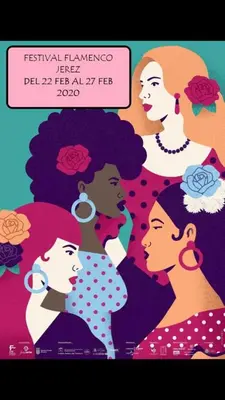 a poster for a festival of feminism with a group of women at APARTAMENTO Centro ciudad in Jerez de la Frontera