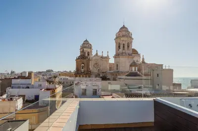 a view of a city from the roof of a building at ***** ATTIC WITH IMPRESSIVE VIEWS AND JACUZZI in Cádiz