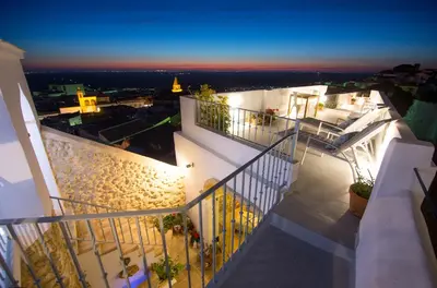 an overhead view of a balcony of a building at Casa La Muralla in Medina Sidonia