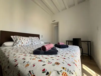 a bedroom with a bed with two pillows on it at Plaza Libertad Grupo AC Gestion in Cádiz